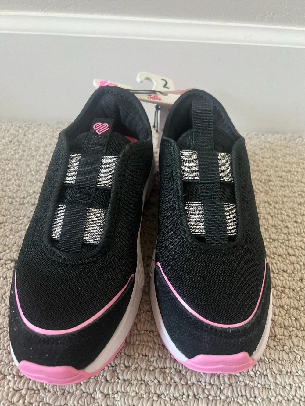 Justice Girls Slip-On Athletic Sneakers size2 NWT $15